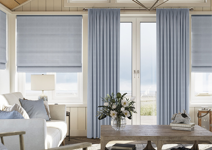 Shima Faux Silk, Sky - Made to Measure Curtains - Image 3